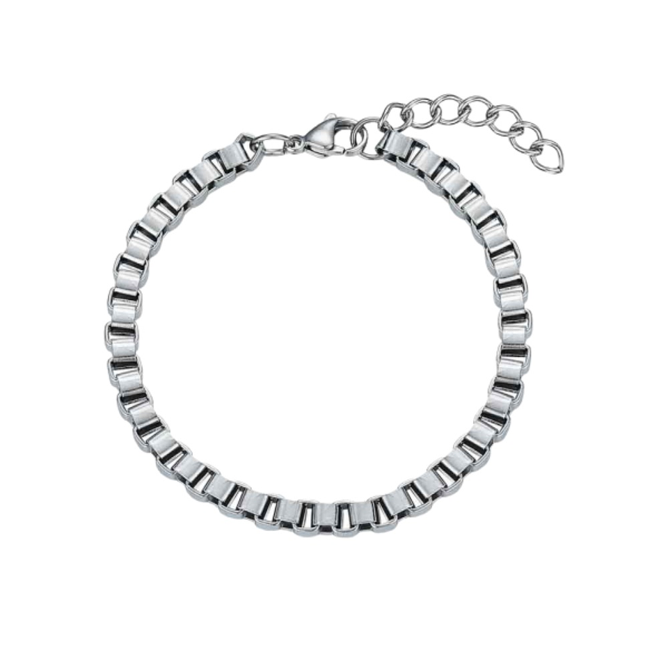 Pulsera de caballero de acero veneciana  2