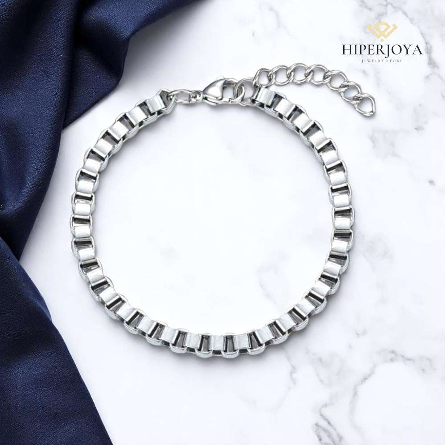 Pulsera de caballero de acero veneciana  3