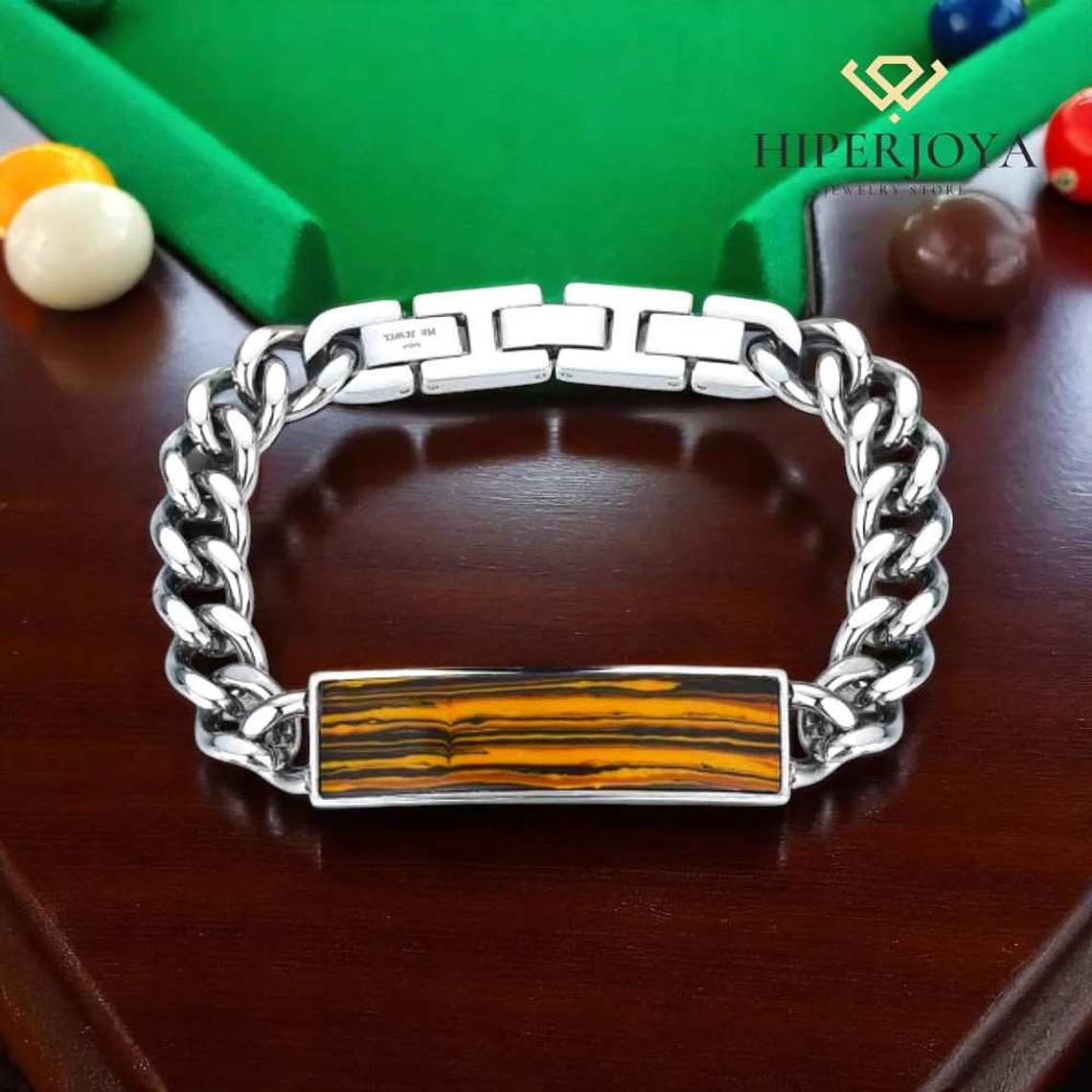 Pulsera de caballero de acero barbada 3