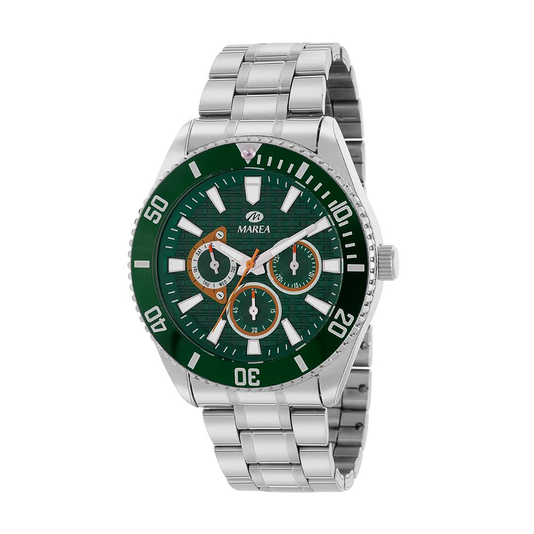 Reloj verde multifunción acero  2