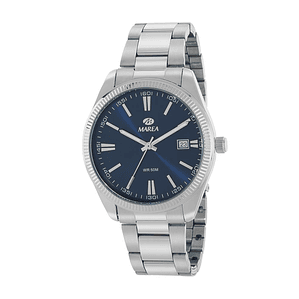 Reloj de acero tres agujas azul para hombre 