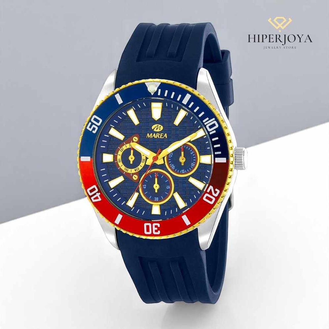 Reloj azul multifunción de silicona para caballero 3