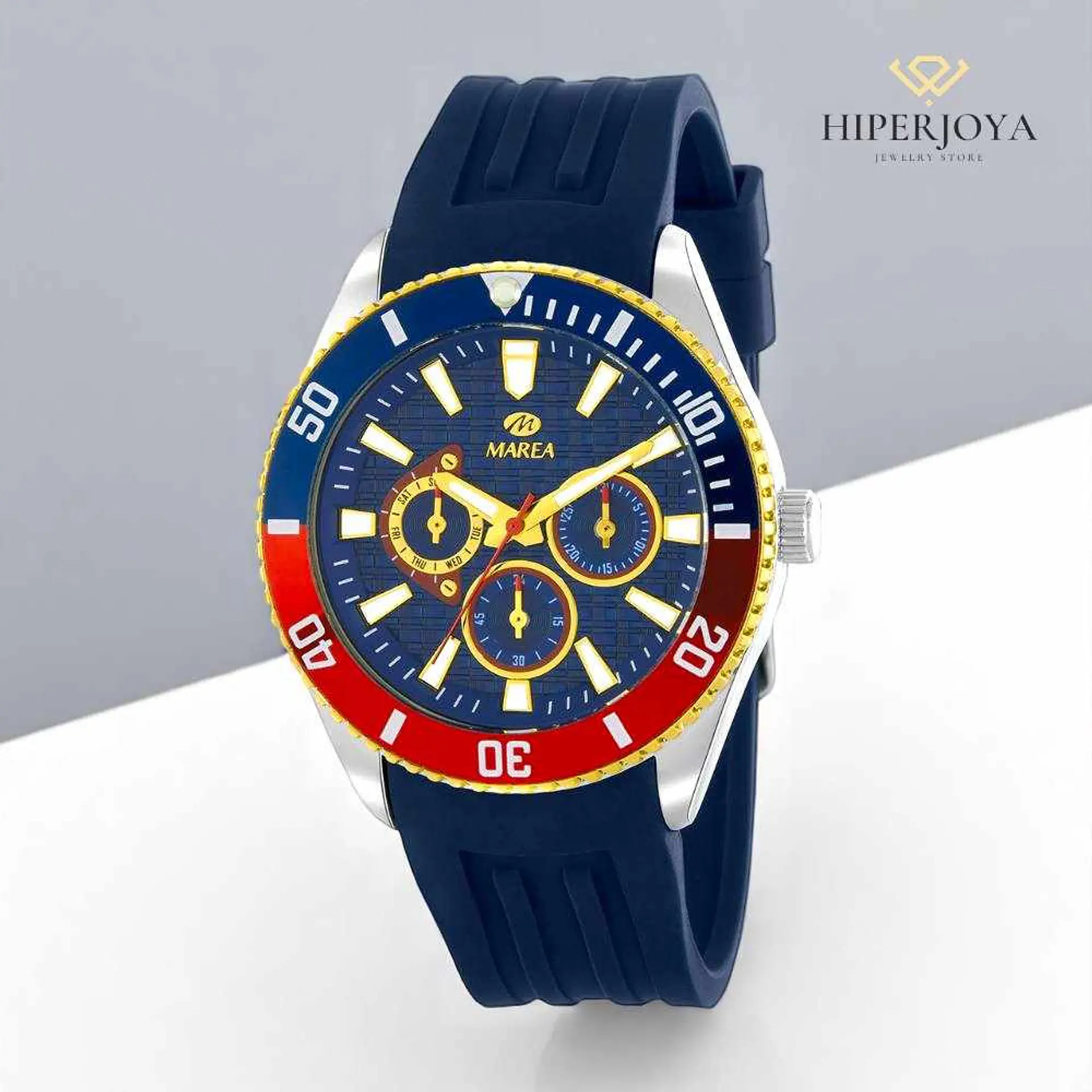 Reloj azul multifunción de silicona para caballero 3