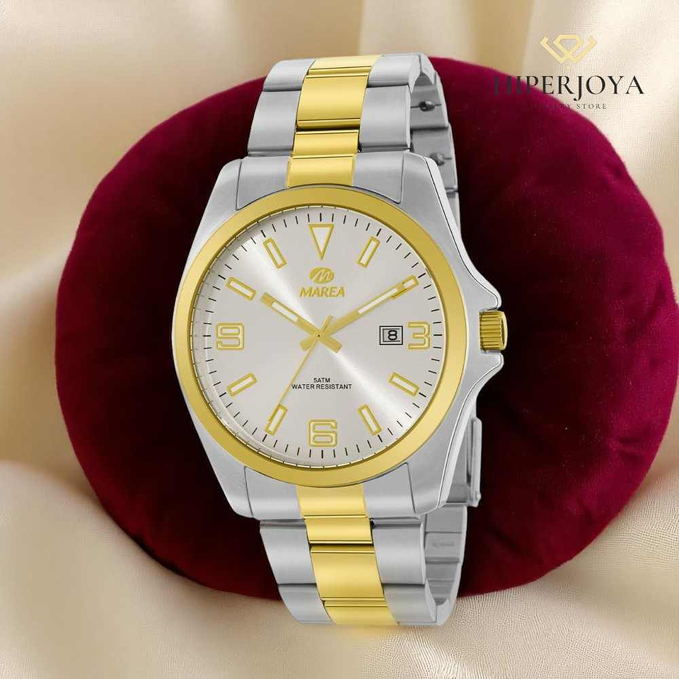 Reloj de acero con bisel tres agujas  3