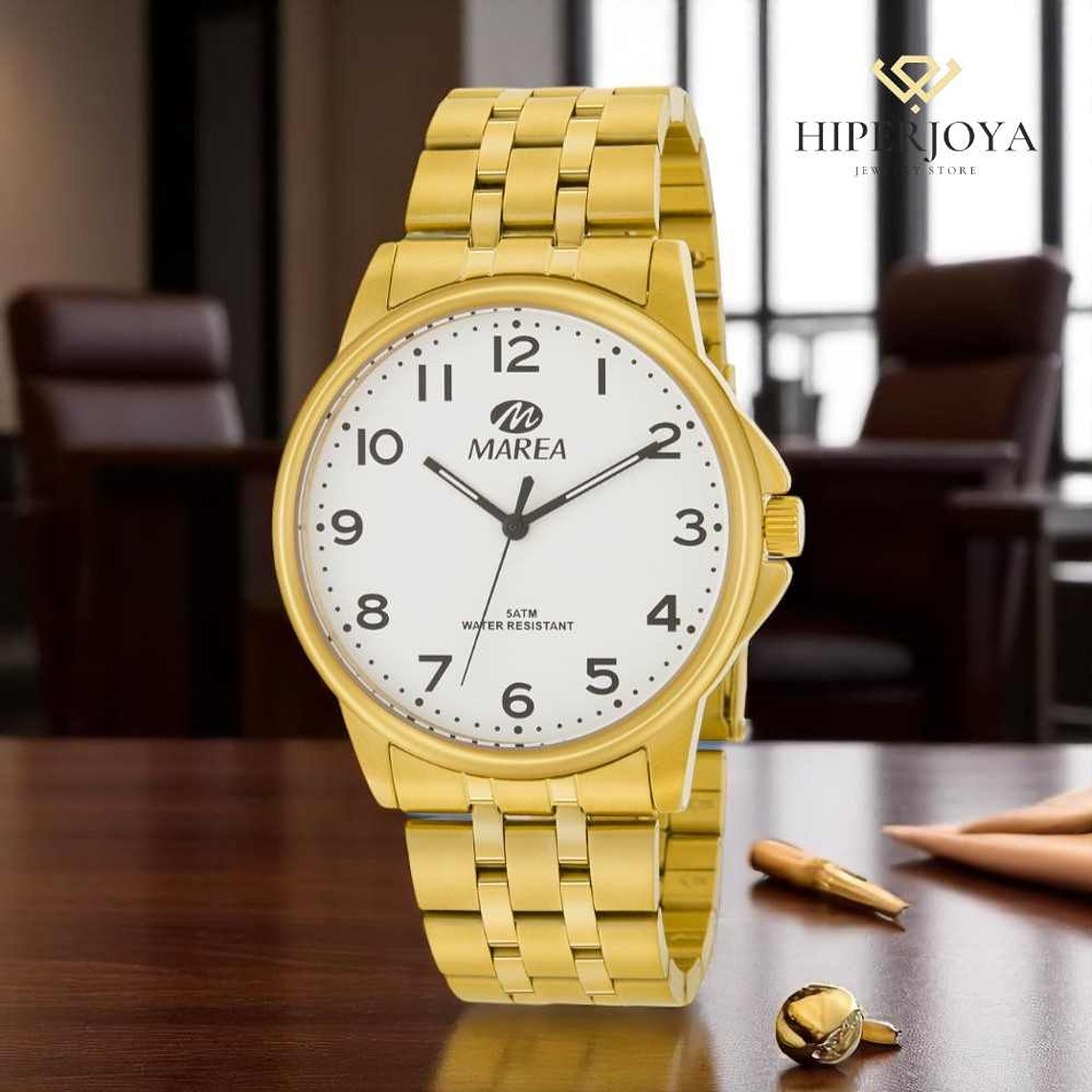 Reloj de acero chapado en oro  3