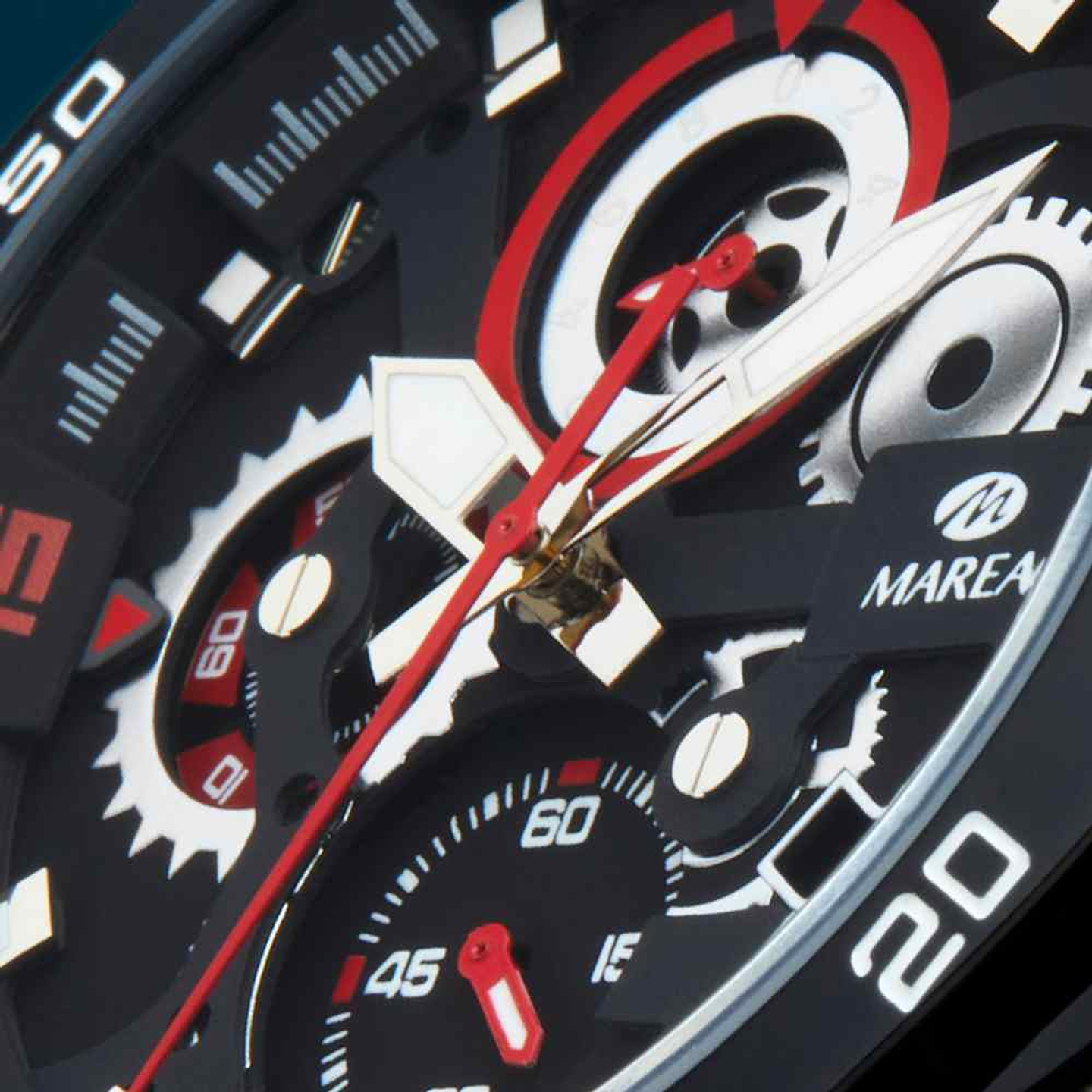 Reloj de acero negro con rojo  3