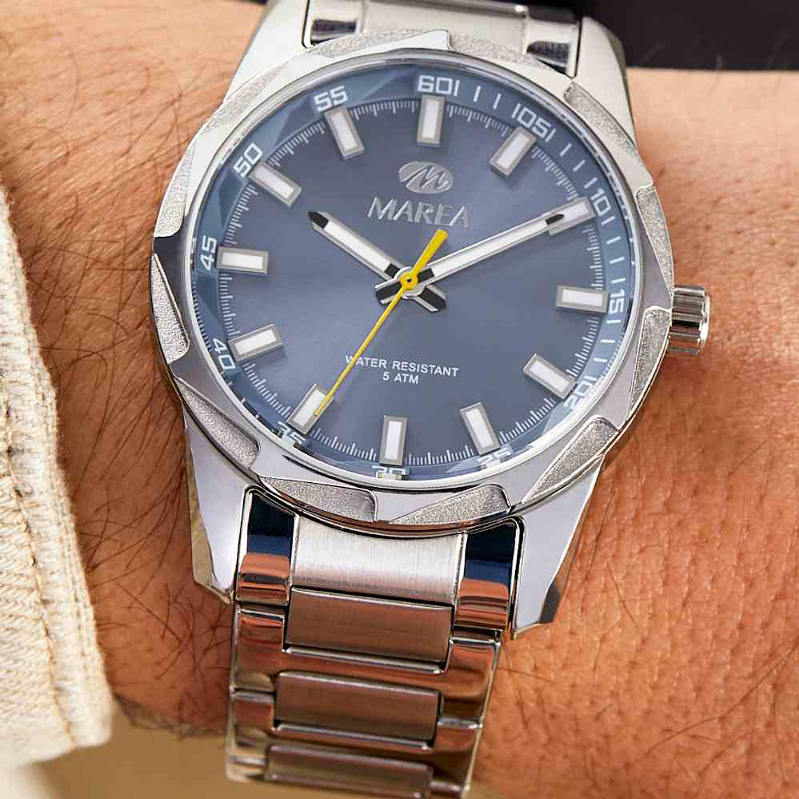 Reloj de acero tres agujas para caballero  4