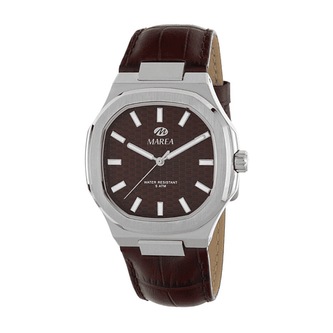 Reloj de piel color marrón 