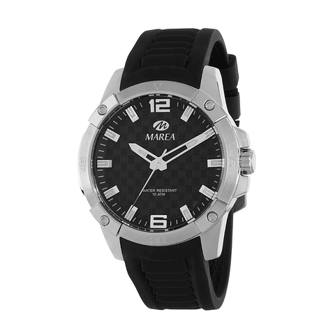 Reloj negro de silicona para caballero 