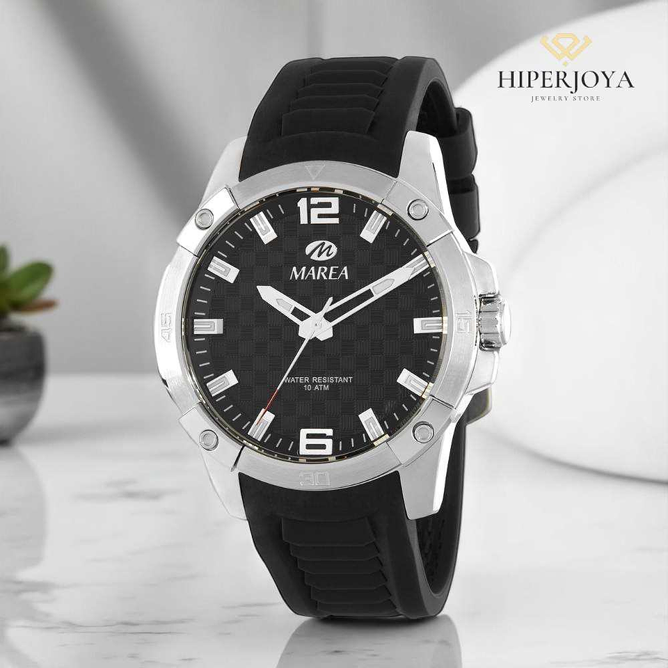 Reloj negro de silicona para caballero  3