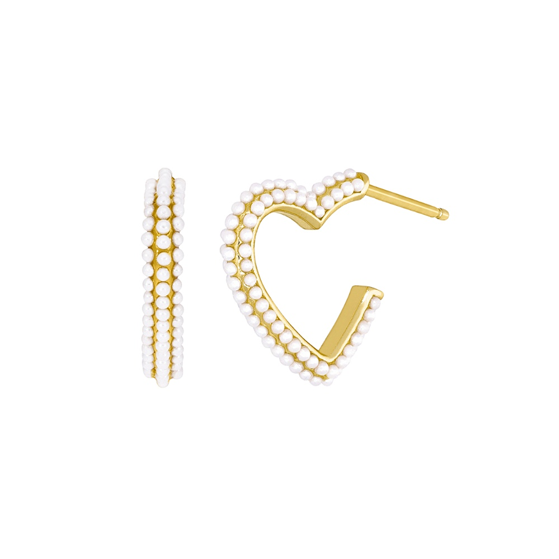 Pendientes en forma de corazón con perlas 1