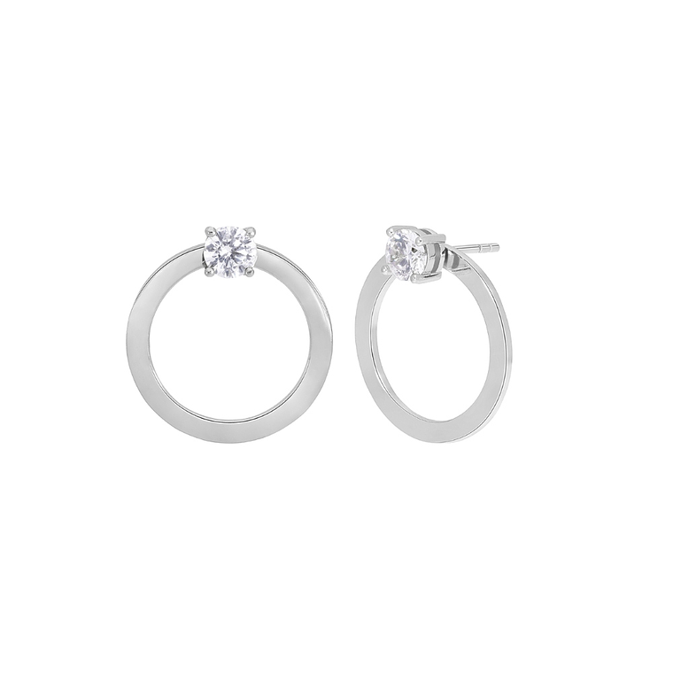 Pendientes redondo con circonita  1