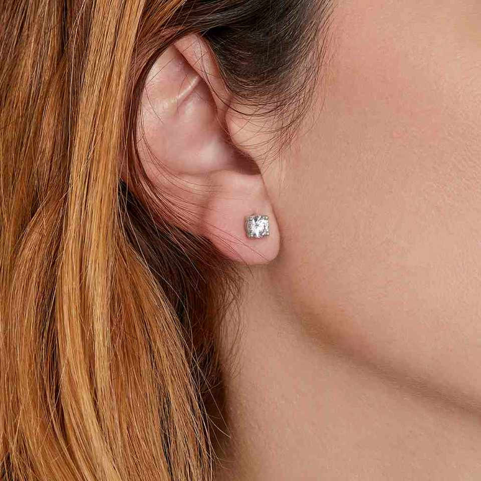 Pendientes redondo con circonita  4