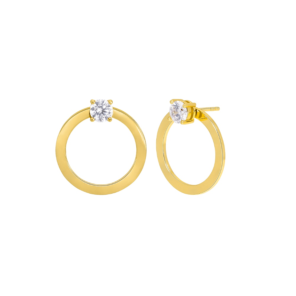 Pendientes redondos en plata de ley con baño de oro  1