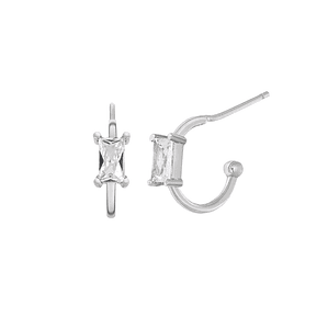 Pendiente aro baguette