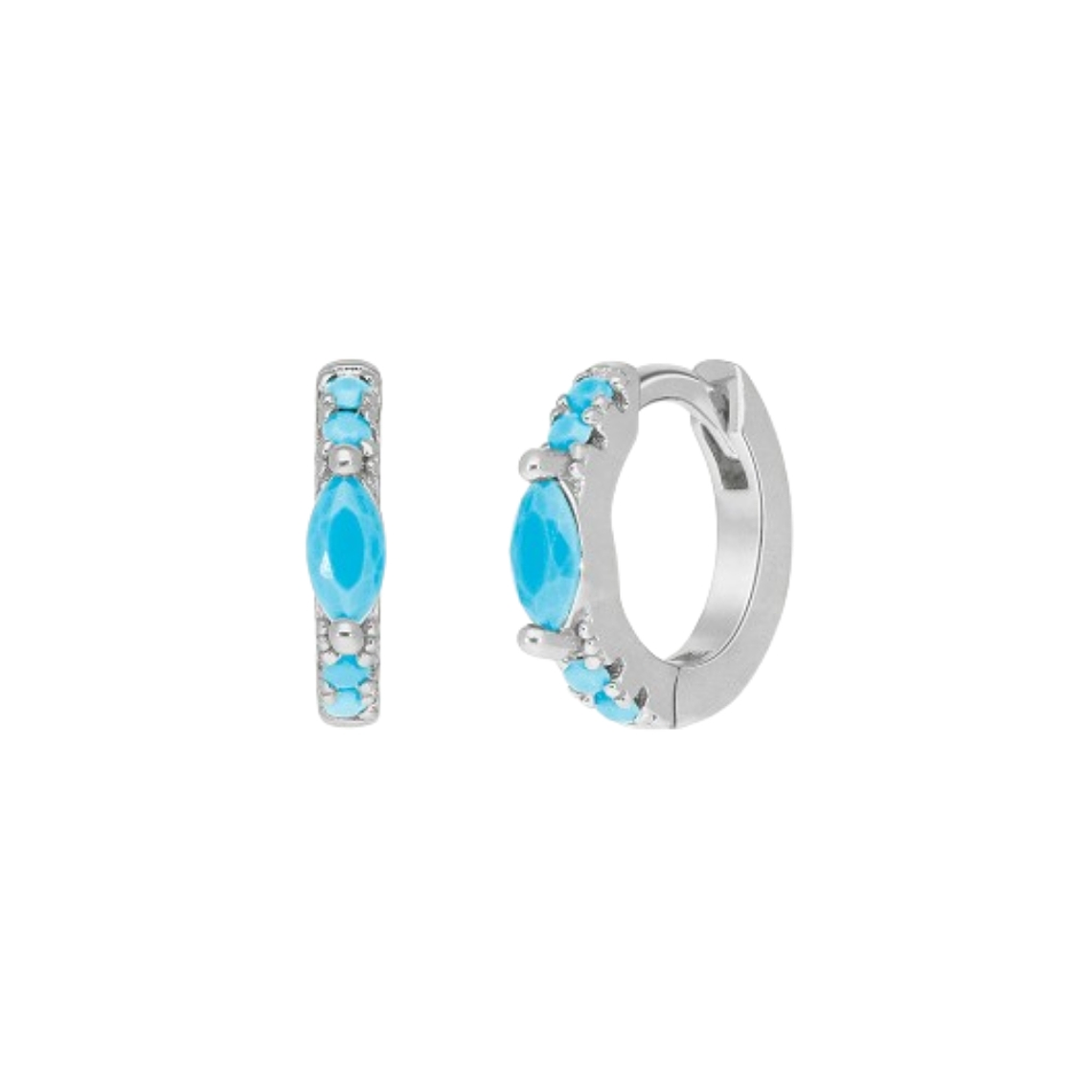 Pendiente talla navette turquesa  1