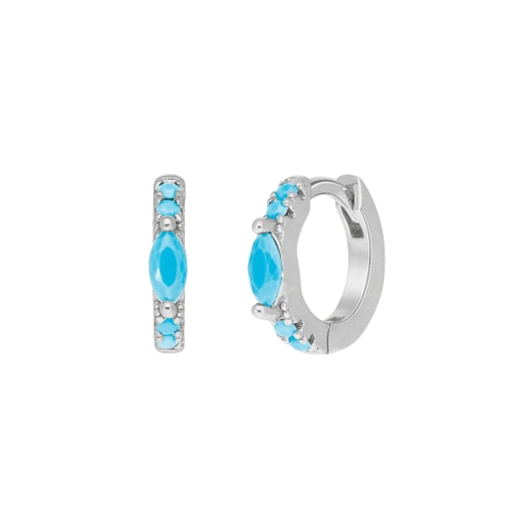 Pendiente talla navette turquesa  1