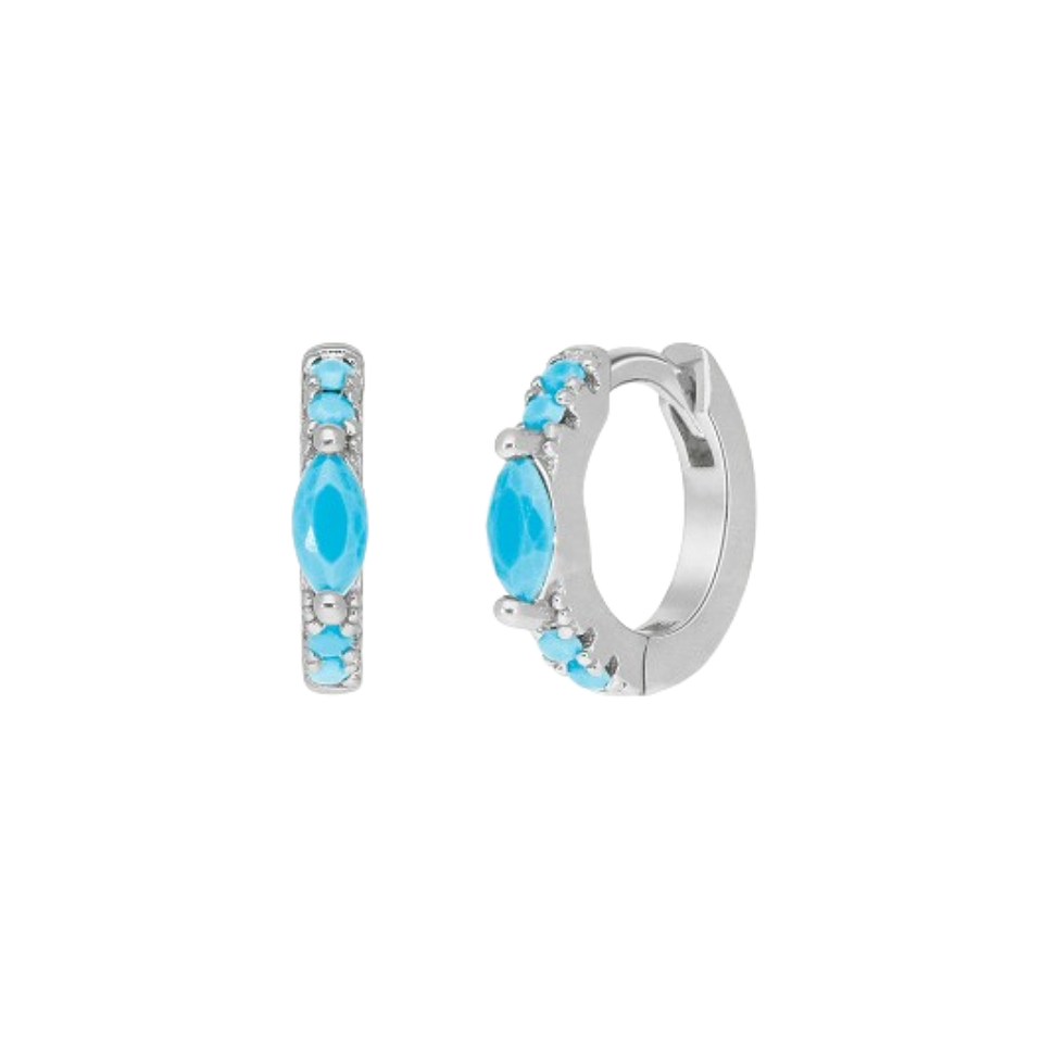 Pendiente talla navette turquesa  1