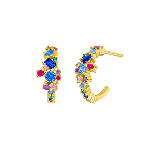 Pendiente fiore con baño de oro 