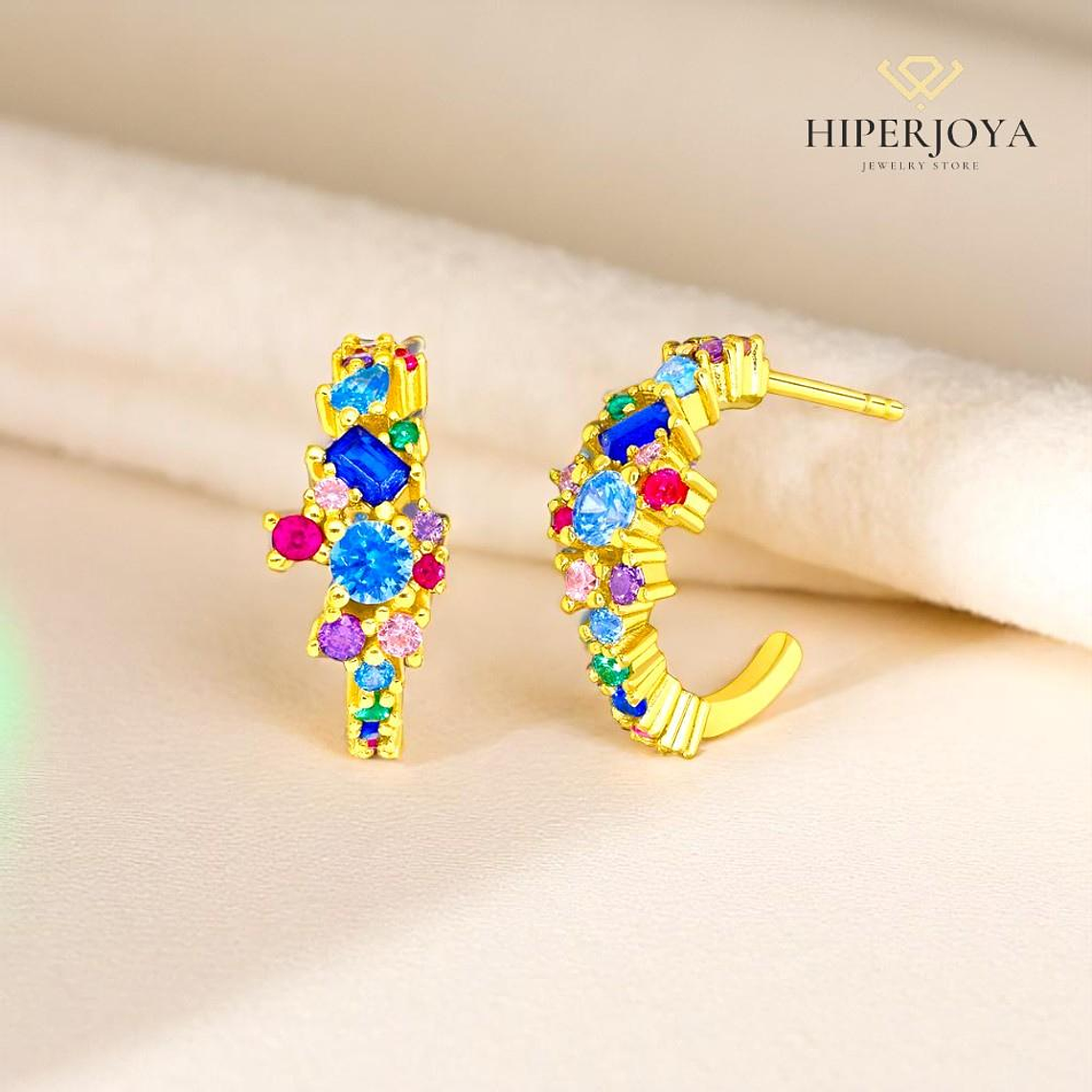 Pendiente fiore con baño de oro  2