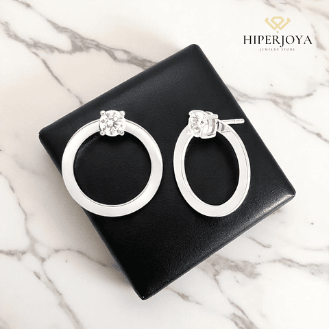 Pendientes redondo con circonita 