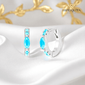 Pendiente talla navette turquesa 