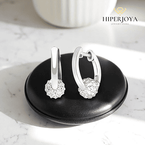 Pendiente hoop plata de ley rodiada