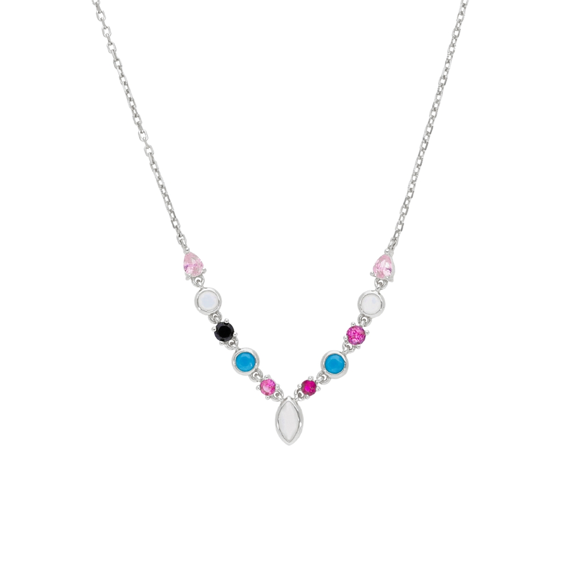 Collar fiore en plata de ley  1