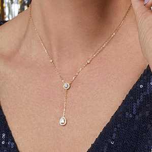 Collar largo con circonitas