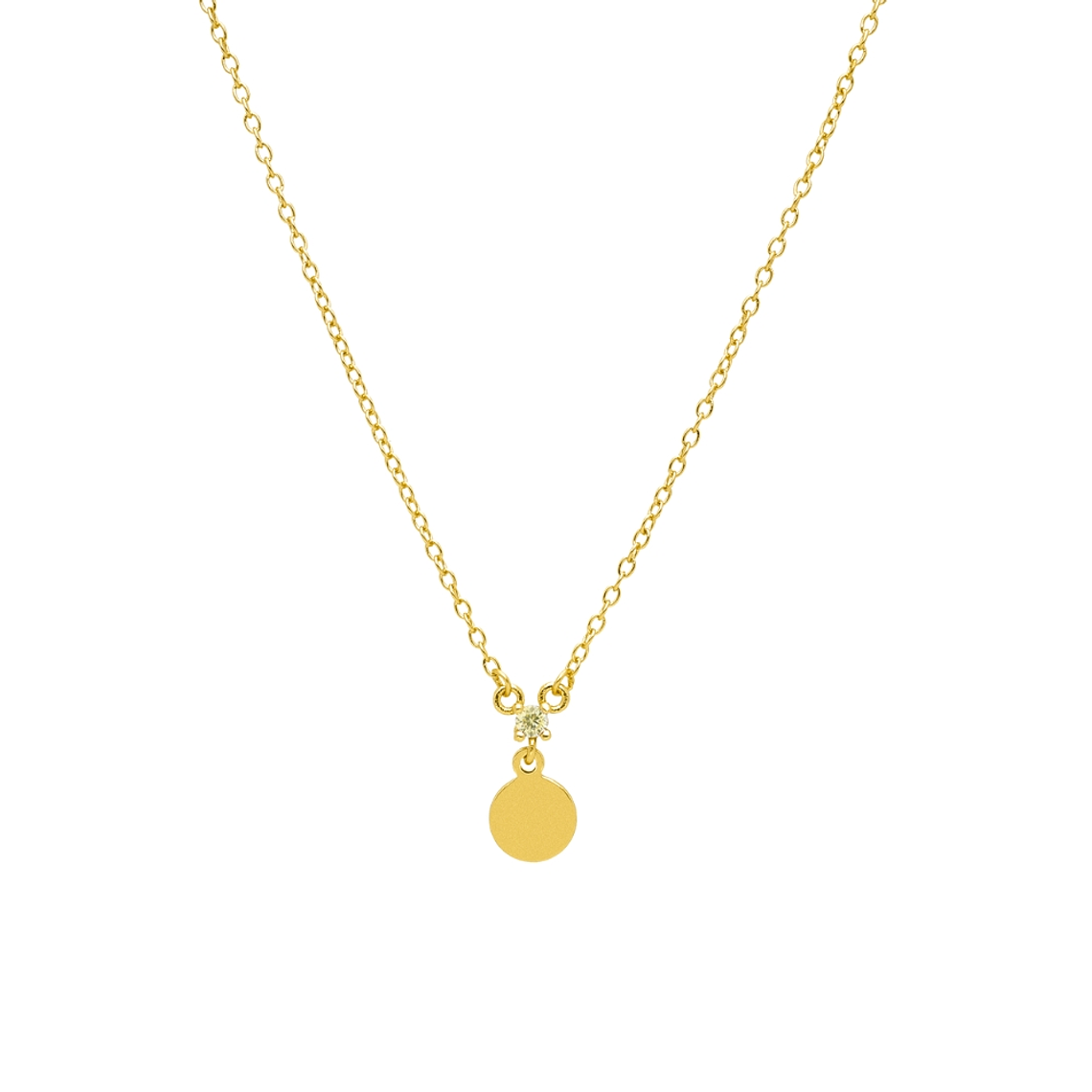 Collar mini esfera plata con baño de oro  1