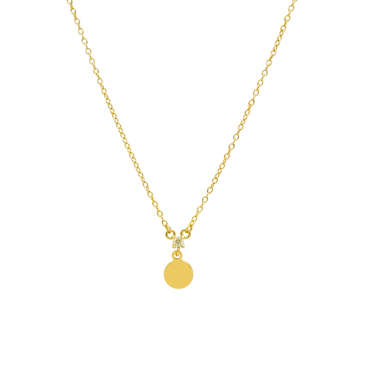 Collar mini esfera plata con baño de oro  1