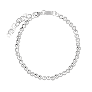 Pulsera de bolas lisas plateadas 