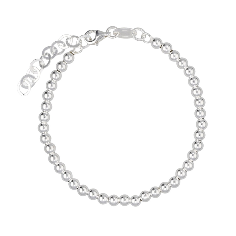 Pulsera de bolas lisas plateadas  1