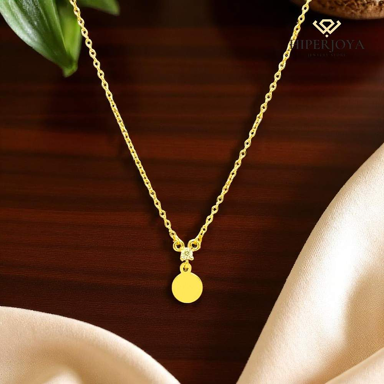 Collar mini esfera plata con baño de oro  3