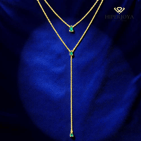 Collar largo con doble cadena