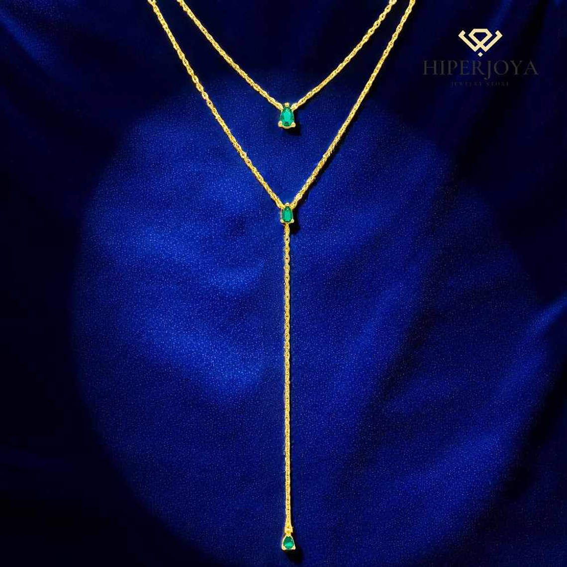 Collar largo con doble cadena 2