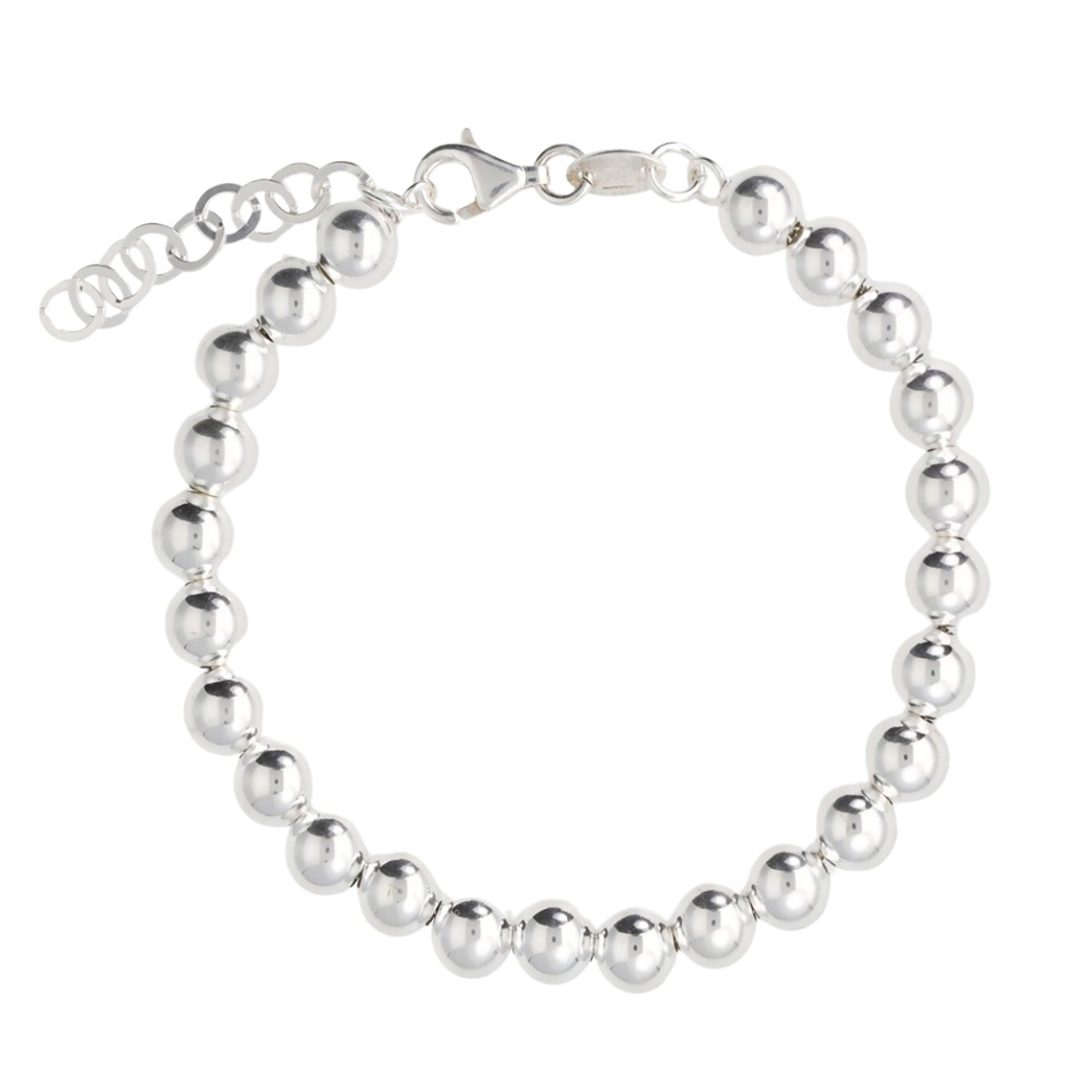 Pulsera de bolas lisas plateadas  1