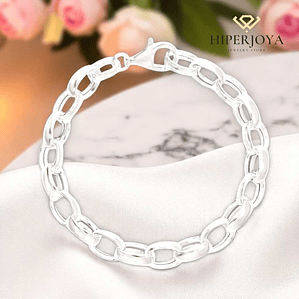 Pulsera en plata de ley lisa 
