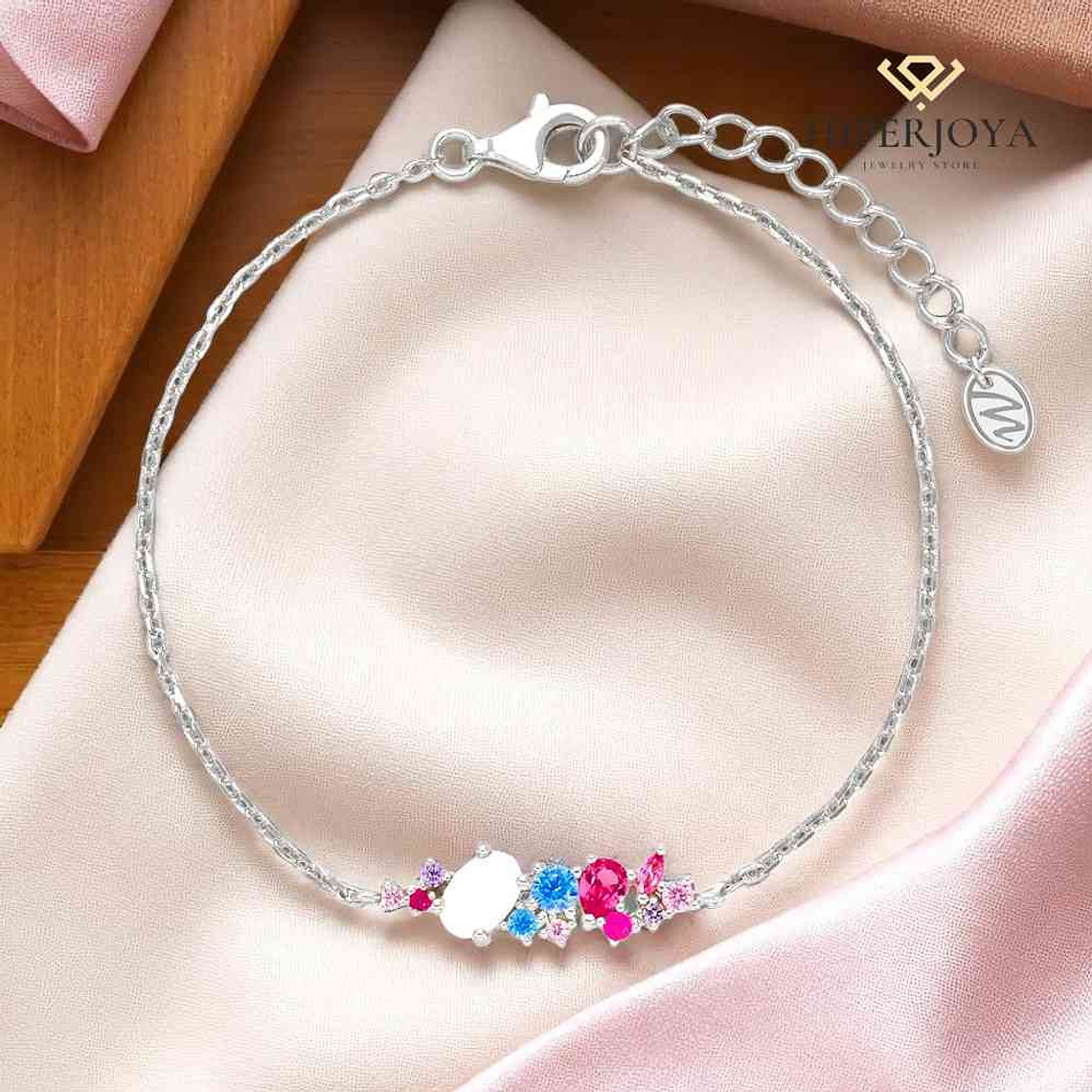 Pulsera fiore en plata  3