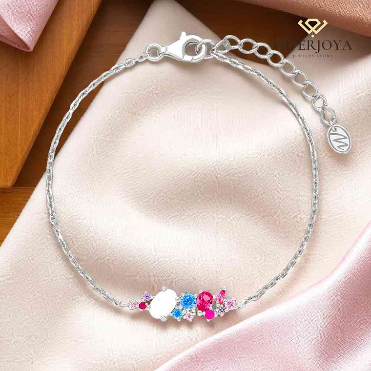Pulsera fiore en plata  3