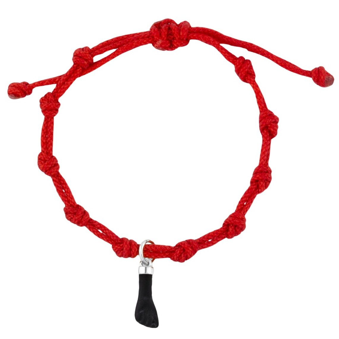 Pulsera de hilo rojo con higa negra 1