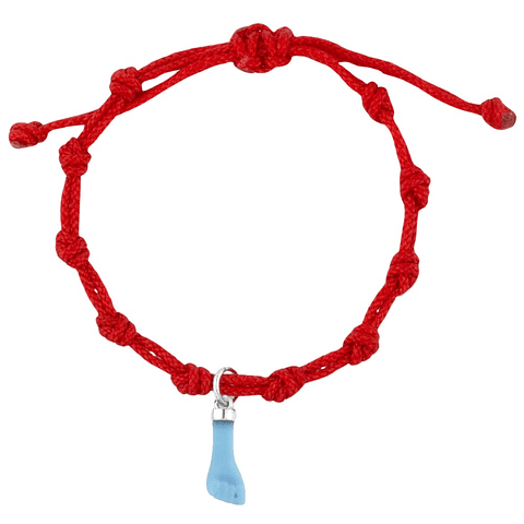 Pulsera de hilo rojo con higa de turquesa
