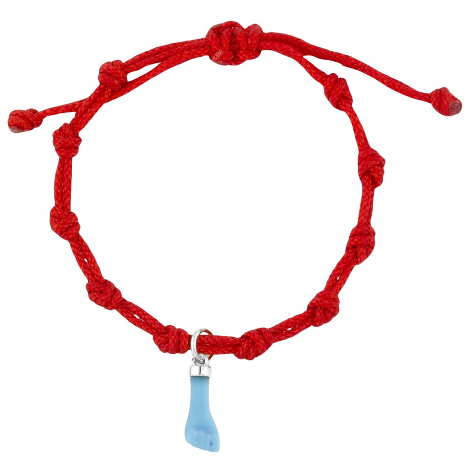 Pulsera de hilo rojo con higa de turquesa 1