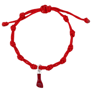 Pulsera de hilo rojo con higa de coral