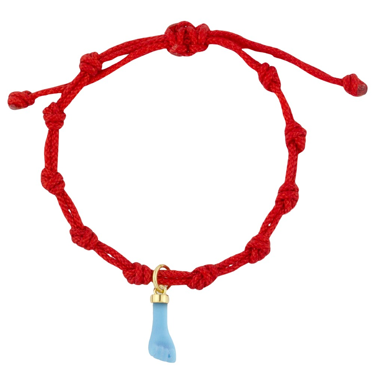 Pulsera de hilo rojo con higa de turquesa 1