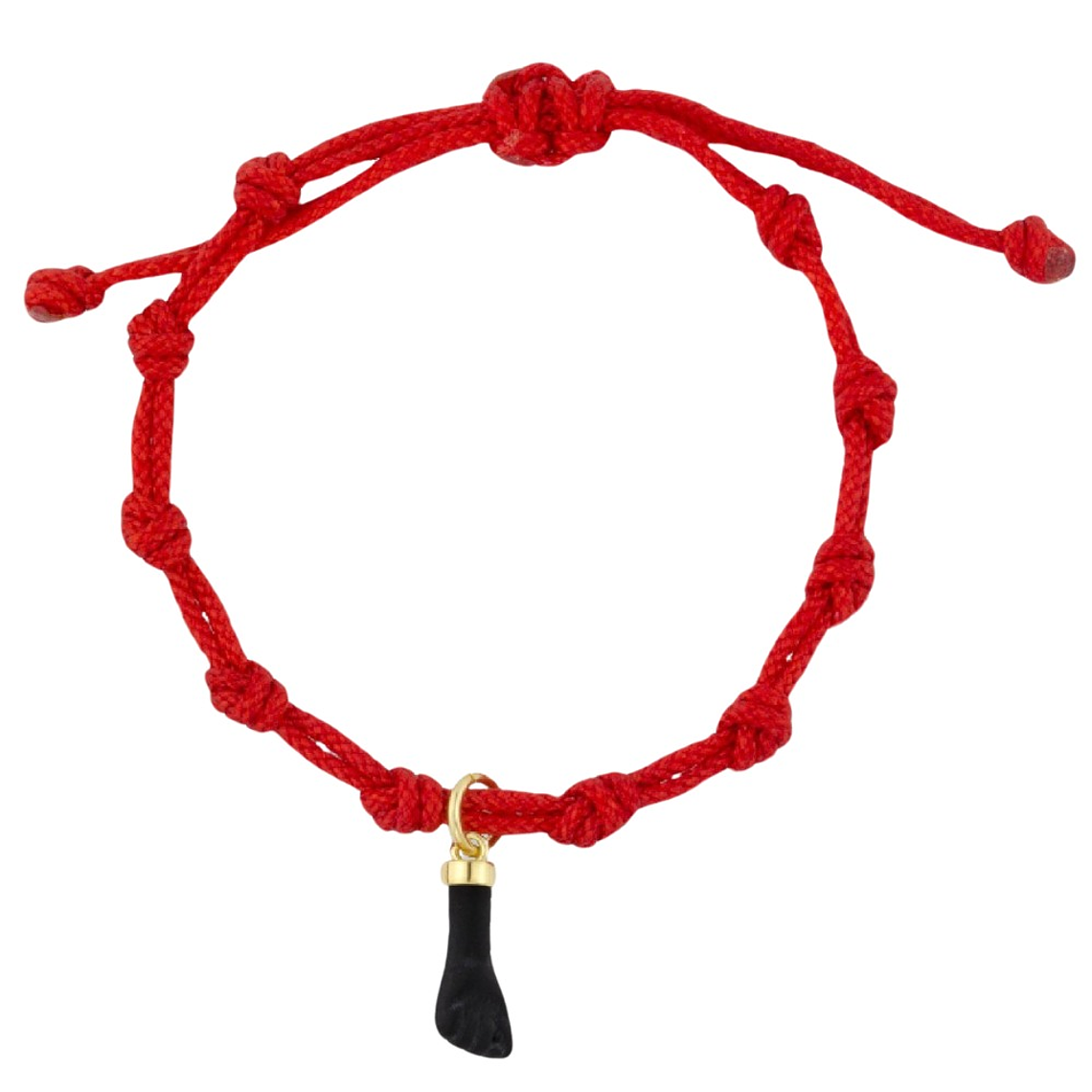 Pulsera de hilo rojo con higa negra 1