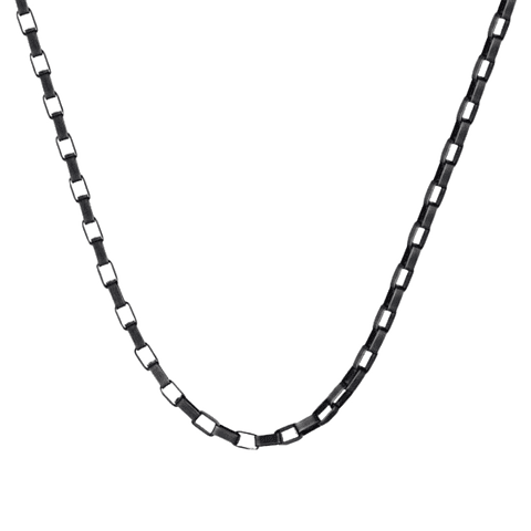 Cadena para caballero antracita de acero 