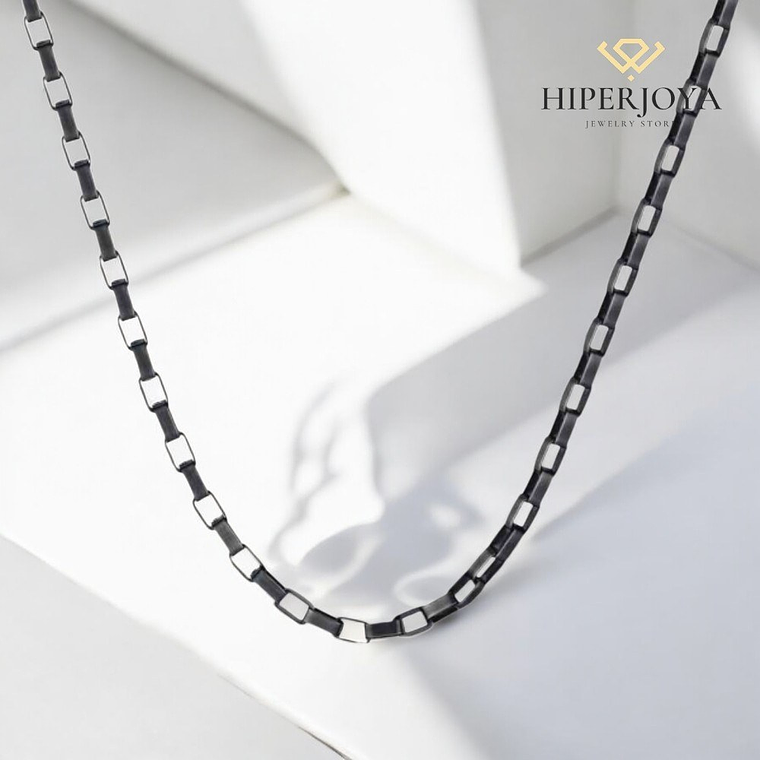 Cadena para caballero antracita de acero  3