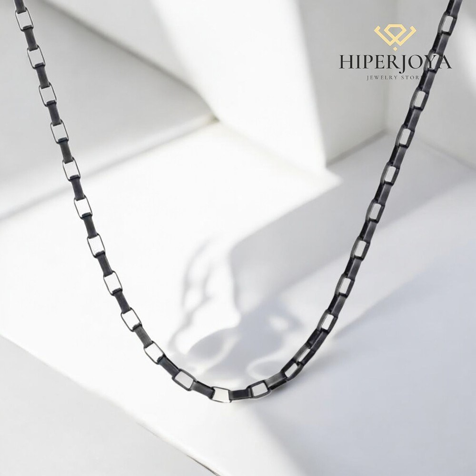 Cadena para caballero antracita de acero  3