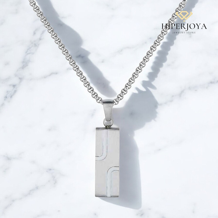 Cadena de caballero con colgante rectangular  2